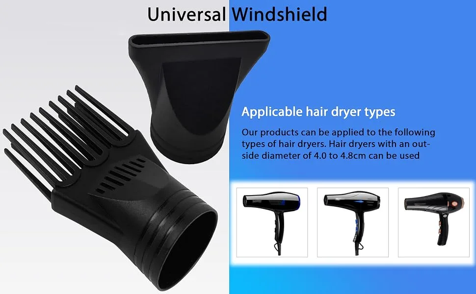 YingEnter Professional Plastic Hair Dryer Nozzle Diffuser Hair Dryer Nozzle Comb Attachment Concentrator Replacement Blow Flat Hairdressing Salon Styling Tools,Type B Type-B - product information 3