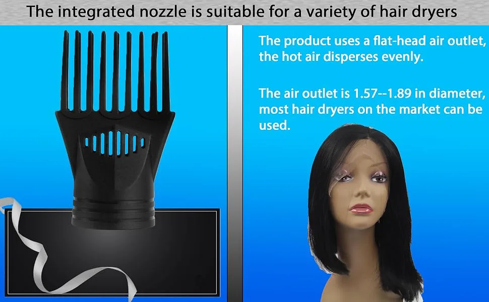 YingEnter Professional Plastic Hair Dryer Nozzle Diffuser Hair Dryer Nozzle Comb Attachment Concentrator Replacement Blow Flat Hairdressing Salon Styling Tools,Type B Type-B - typeB-4