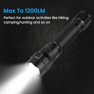 Feyachi FL14-MB Flashlight 1200 Lumen Matte Black LED Light with Flashlight Mount and Pressure Switch Included - flashlight