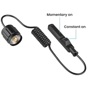 Feyachi FL14-MB Flashlight 1200 Lumen Matte Black LED Light with Flashlight Mount and Pressure Switch Included - pressure switch