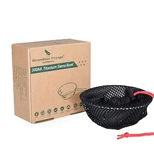 Boundless Voyage 300/450 ML Titanium Bowl with Folding Handle Outdoor Camping Picnic Dishes Portable Tableware (Ti15156A (300ml)) - product information 3