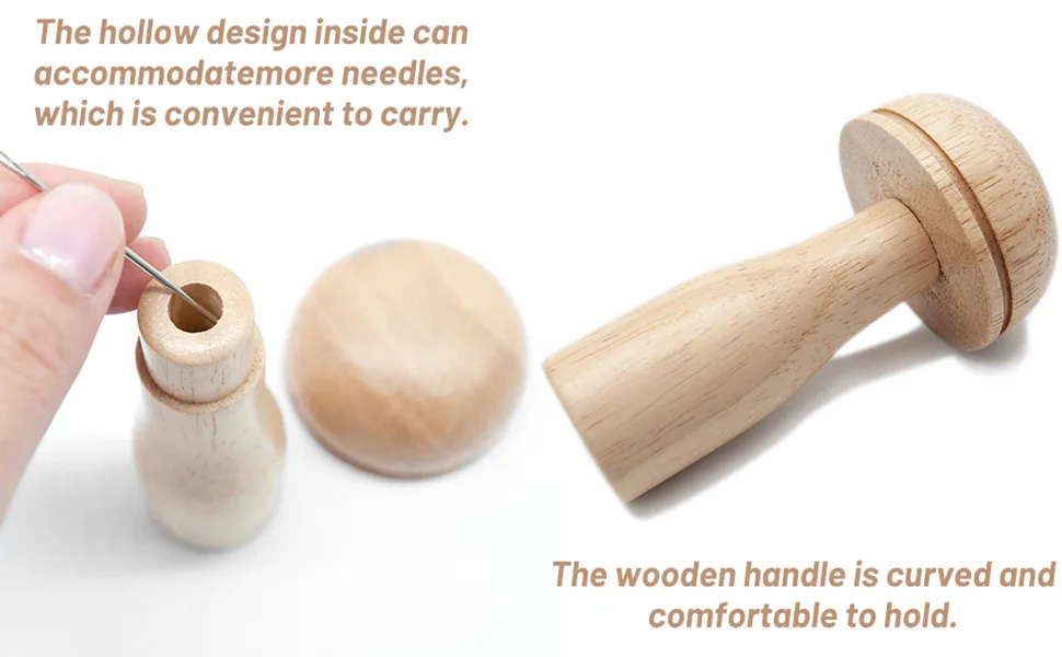 Darning Mushroom, Wood Darning Egg Sewing Tool Repair for Darning Socks, Hats, Pants, Sweaters, DIY Sewing Crafts, Cute Wooden Mushroom Darner Needle Patch Holes - product information 3