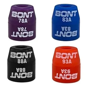 Bont Roller Skates - Replacement Top Cone or Bottom Barrel Cushions Bushings - Quad Roller Skate Derby Plate - Made in USA 83A Blue Top & Bottom (8pc) - cushions