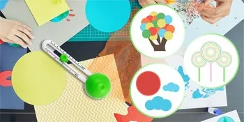 YETOOME Circular Paper Cutter, Rotary Circle Cutter Cut Paper Trimmer Scrapbooking Tool with 3 Replaceable Blades for Art and DIY Crafts, Cards Making (Green) - Circle Cutter