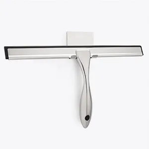 HIWARE All-Purpose Shower Squeegee for Shower Doors, Bathroom, Window and Car Glass - Stainless Steel, 10 Inches Silver 10-Inch - squeegee