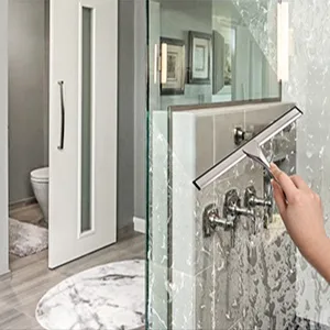 HIWARE All-Purpose Shower Squeegee for Shower Doors, Bathroom, Window and Car Glass - Stainless Steel, 10 Inches Silver 10-Inch - squeegee