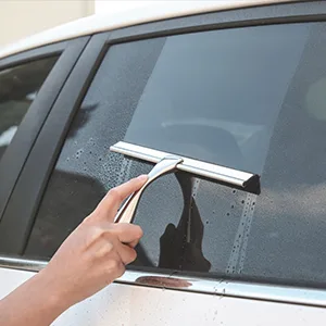HIWARE All-Purpose Shower Squeegee for Shower Doors, Bathroom, Window and Car Glass - Stainless Steel, 10 Inches Silver 10-Inch - squeegee