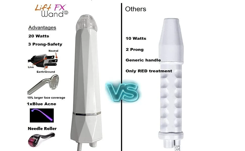 Lift Care L|FT Wand FX Premium High Frequency Facial Machine w/ 5 attachments 20 Watt Upgraded (Wand) - high frequency machine