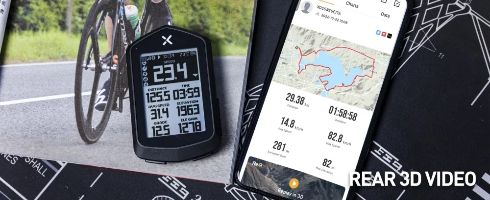 XOSS NAV Cycling/Bike Computer GPS Wireless Ant+ Cycling Computer GPS with Bluetooth, Waterproof Bicycle Speedometer Odometer with 2.4Inch LCD and Auto Backlight Fits All Bikes - product information 21