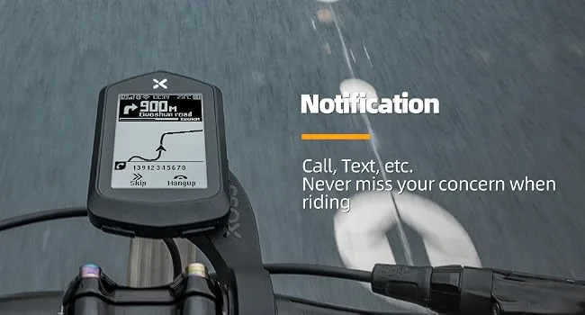 XOSS NAV Cycling/Bike Computer GPS Wireless Ant+ Cycling Computer GPS with Bluetooth, Waterproof Bicycle Speedometer Odometer with 2.4Inch LCD and Auto Backlight Fits All Bikes - Notification