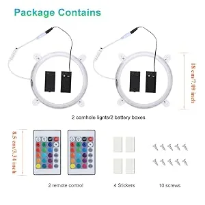ELECTOP Upgrade Version, Cornhole LED Lights, Ultra Bright Board Corn Hole Lights, 16 Color Changing with Remote Control Board Ring Lights for Family Backyard Bean Bags Toss Game (2 Sets) - product information 10