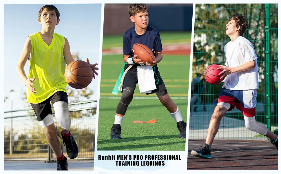Runhit Boys One Leg Compression Leggings Tights Athletic Pants Base Layer for Kid Basketball Football Workout - boys compression pants
