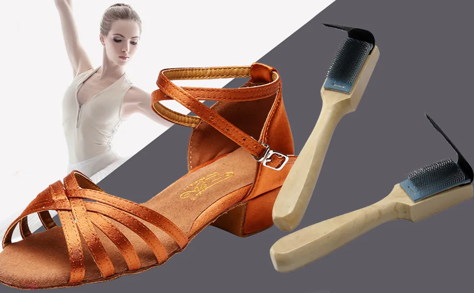 BinaryABC Dance Shoes Brush,Shoes Cleaner Brush,Suede Sole Wire Shoes Wood Cleaning Brush Cleaners 2Pcs - Dance Shoes Brush