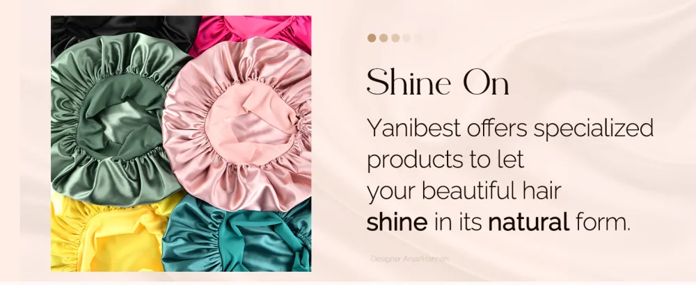 YANIBEST Satin Bonnet Silk Bonnet for Sleeping Double Layer Satin Lined Hair Bonnet with Tie Band Bonnets for Black Women Large Black - satin bonnet