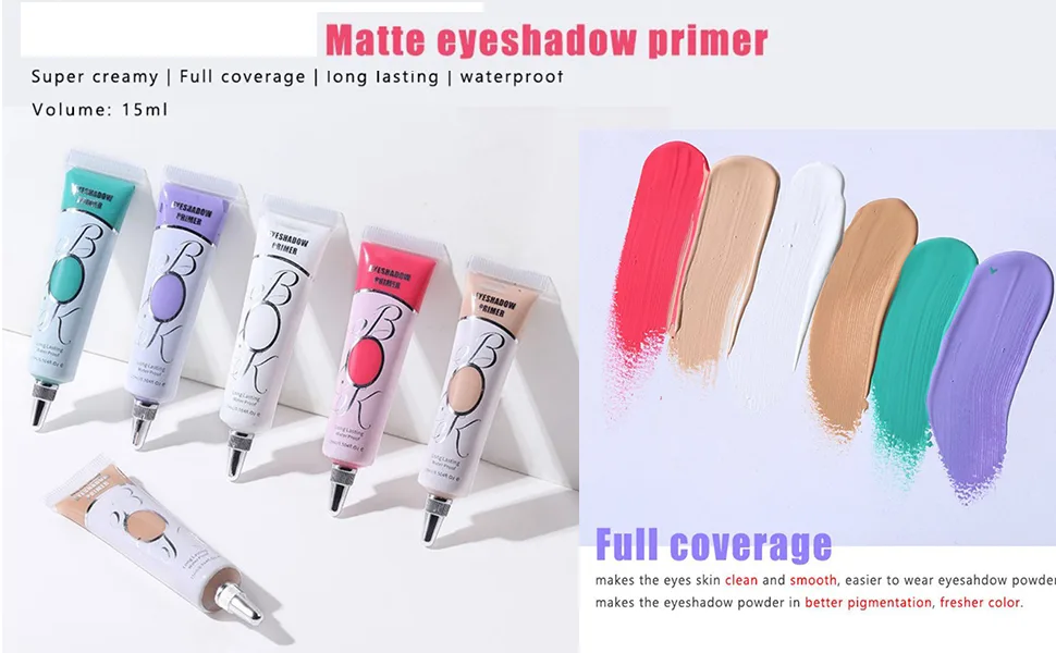 Eyeshadow Makeup Primer, Reddhoon 6 Colors Liquid Eyeshadow Primer Matte Eyeshadow Primer Base, Waterproof Smudge-proof Long Lasting Eyeshadow Cream Eye Makeup - product information 1