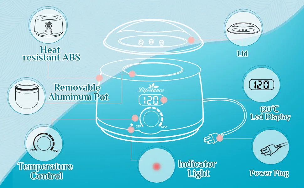 Lifestance Wax Pot Warmer Professional | L2 Digital Wax Warmer Hair Removal 500ml - product information 10