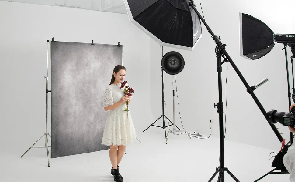 Kate 5x7ft Vintage Backdrops Abstract Grey Portrait Photo Backdrop for Photography Studio - grey abstract backdrops