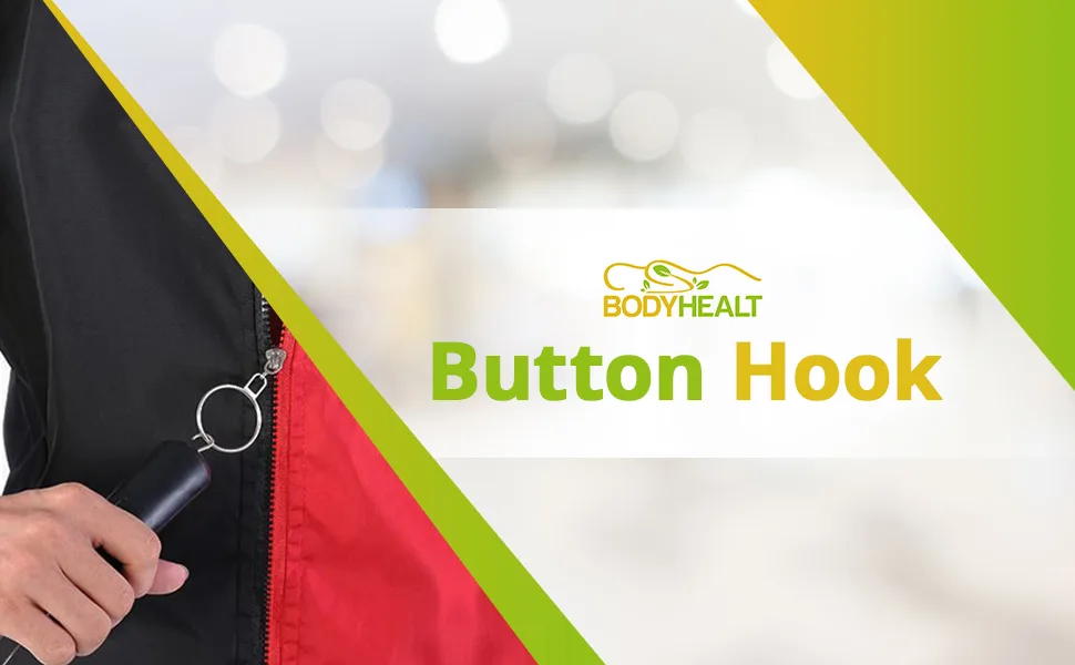 BodyHealt Button Hook - Dressing Aid Assist Tool with Zipper Pull Helper for Arthritis & Parkinsons aids. Dress Hooks for Disablity Aids - Pull Assist - Buttonhook. 2 in 1 Dressing Tool and Dress Aid - afasddad