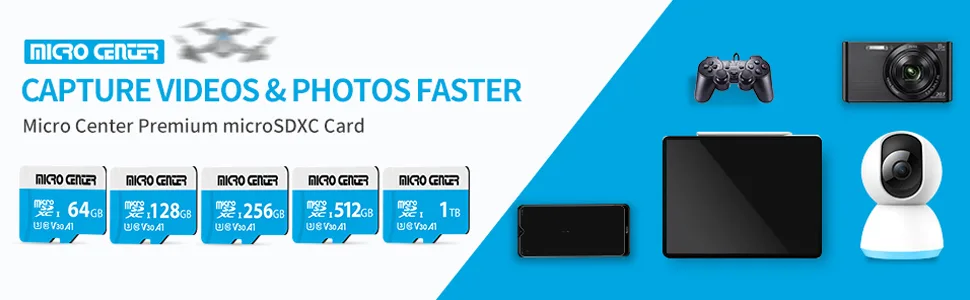 Micro Center Premium 128GB microSDXC Card, Nintendo-Switch Compatible Micro SD Card, UHS-I C10 U3 V30 4K UHD Video A1 Flash Memory Card with Adapter (128GB) - Micro Center MicroSD U3 Cards captures videos and photos faster nentendo nintendo switch lite