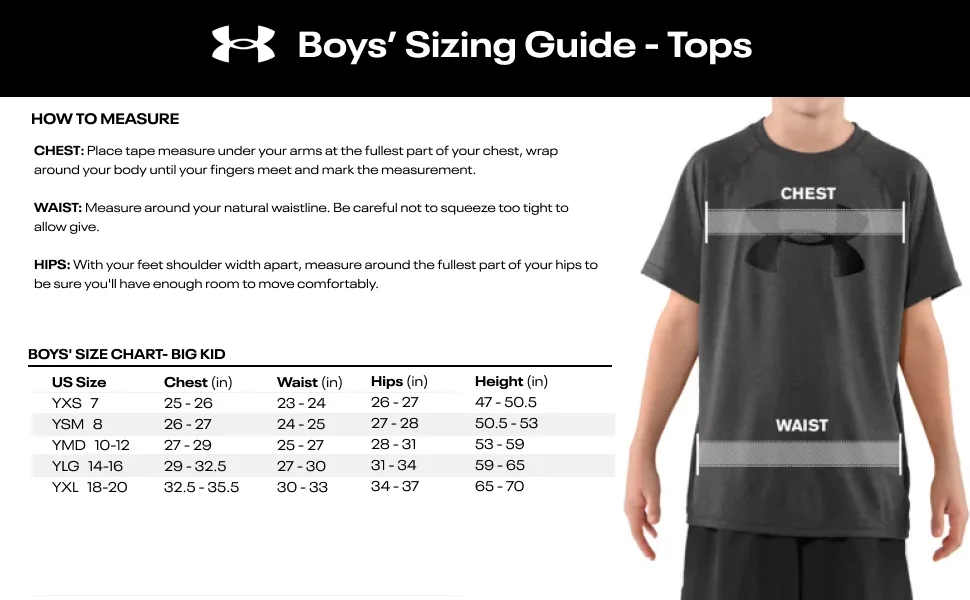Under Armour Boys' Tech Big Logo Printed Short-Sleeve T-Shirt (007) Black / / White Large - Boys Size Guide - Tops - Big Kid