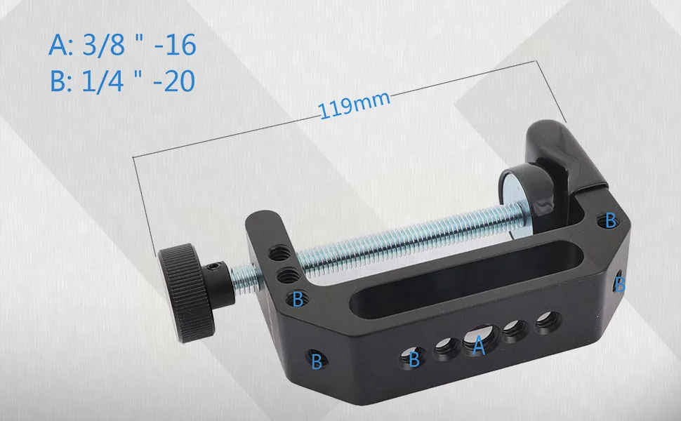CAMVATE Extended Size C Clamp with 1/4" & 3/8" Mounting Points for Photographic Accessories - 2594 - C2594-2