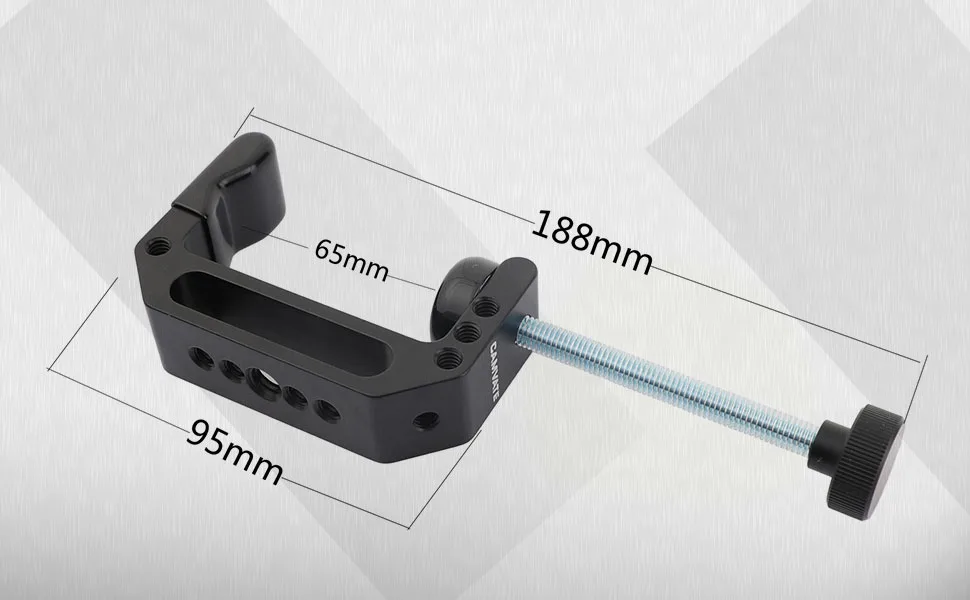CAMVATE Extended Size C Clamp with 1/4" & 3/8" Mounting Points for Photographic Accessories - 2594 - C2594-3