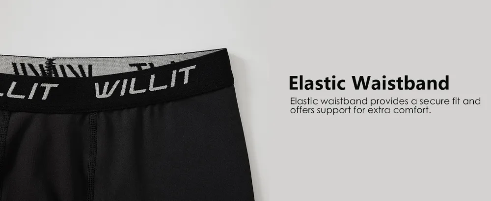 Willit Boys' Leggings Quick Dry Youth Compression Pants Basketball Sports Tights Kids Base Layer Black Medium - product information 2