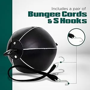 Pro Impact Genuine Leather Double End Boxing Punching Bag - Speed Striking & Dodge Training Ball - Includes Cords & Hooks for Gym Workout MMA Muay Thai 7 Inch - product information 3