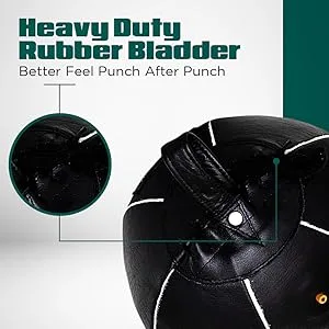 Pro Impact Genuine Leather Double End Boxing Punching Bag - Speed Striking & Dodge Training Ball - Includes Cords & Hooks for Gym Workout MMA Muay Thai 7 Inch - product information 4
