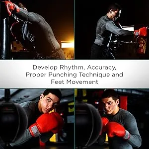 Pro Impact Genuine Leather Double End Boxing Punching Bag - Speed Striking & Dodge Training Ball - Includes Cords & Hooks for Gym Workout MMA Muay Thai 7 Inch - product information 5