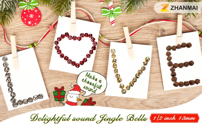 Jingle Bells for Craft, 300 Pieces Bulk DIY Christmas Bells for Decoration, Home Decoration Silver 0.5 inch - bells