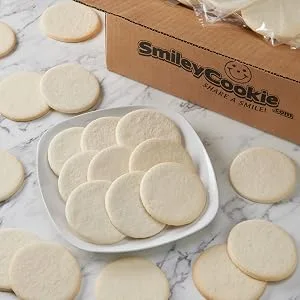 Dozen Nut Free Individually Wrapped Original Smiley Cookies - Uniced Classic Round 50-Pack