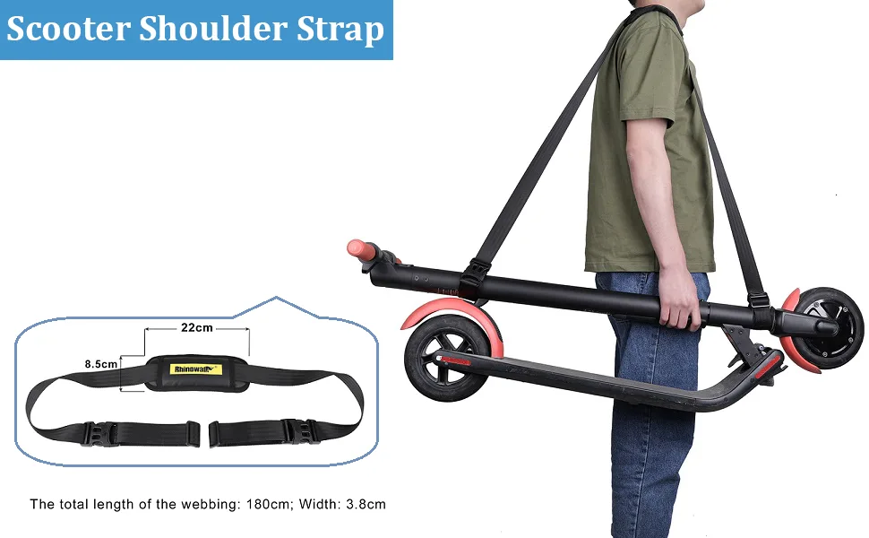 Rhinowalk Scooter Shoulder Strap Adjustable Kick Scooter Carrying Strap with Shoulder Pad for Electric Scooter Foldable Bicycle Kids Bikes - product information 24