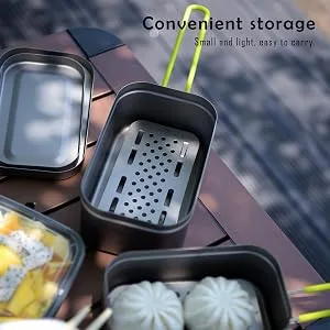 Boundless Voyage Titanium Mess Tin with Lid Anti-scalding Handle Outdoor Camping Tableware Cookware Lunch Box Bowl Pan (1000ml) - product information 4
