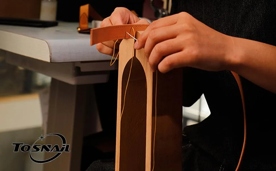 Tosnail Wood Leather Craft Hand Stitching Pony Horse Leather Clamp with Pre Wrapped Leather Clamp - leather pony