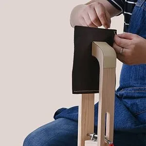 Tosnail Wood Leather Craft Hand Stitching Pony Horse Leather Clamp with Pre Wrapped Leather Clamp - leather pony