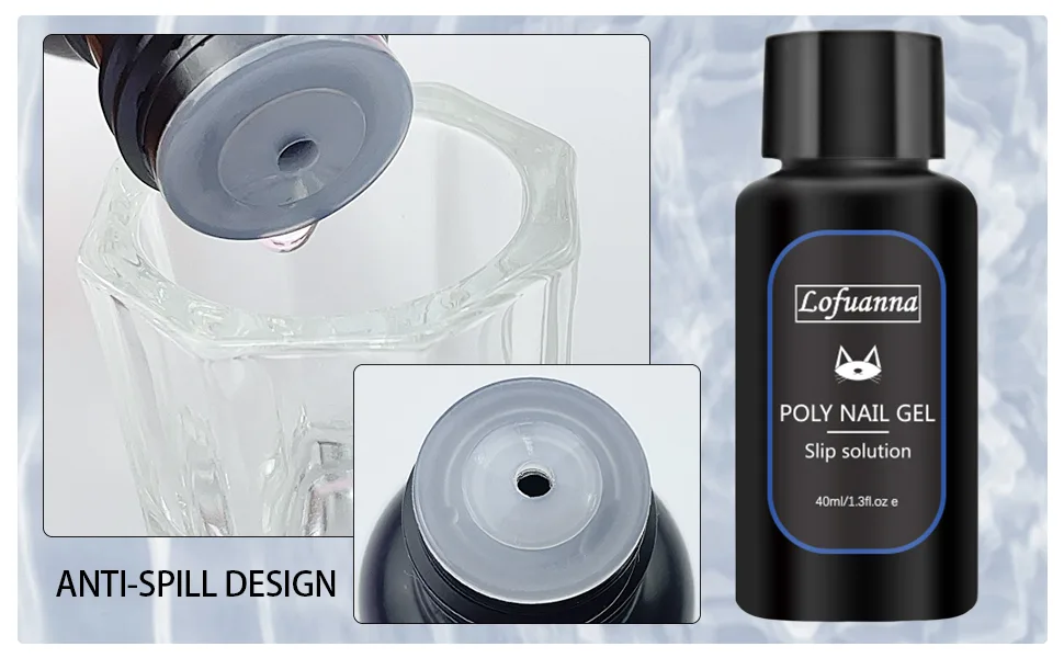 Lofuanna Poly Gel Slip Solution 80ML-Professional Poly gel Slip Solution Kit For Extender Gel, Builder Gel, UV/LED Nail Tips, Liquid Solution With Nail Brush and Acrylic Glass(40ML2) 2PCS - Poly gel Slip Solution Set
