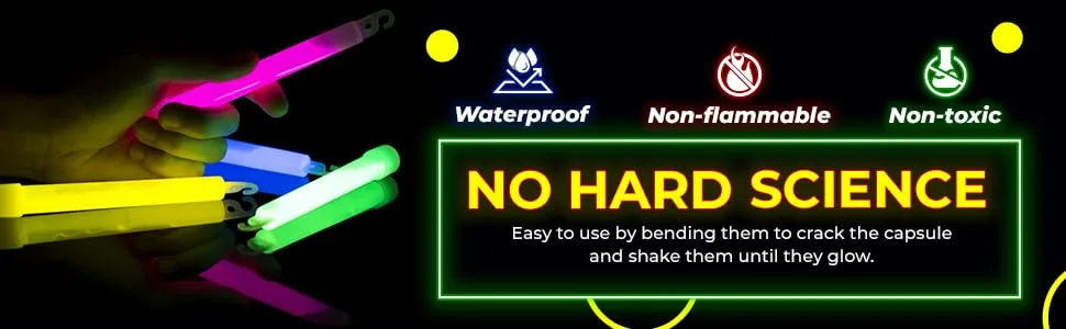 32 Ultra Bright 6 Inch Large Green Glow Sticks - Chem Lights Sticks with 12 Hour Duration - Camping Glow Sticks, Emergency Glow Sticks For Storms Blackouts - Glowsticks for Parties and Kids Activities - Glow!