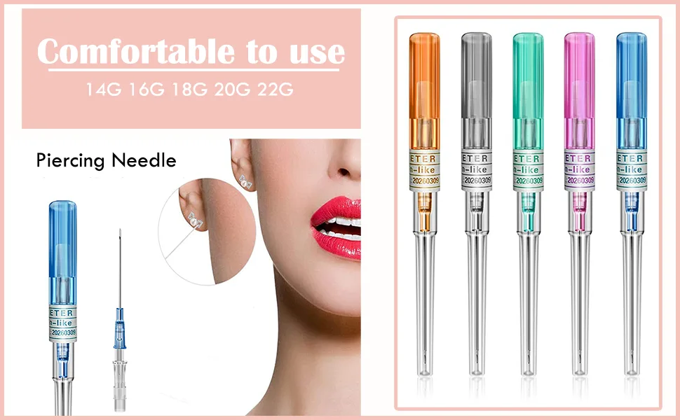 Catheter Piercing Needles - TONBAO 10pcs 16G Disposable Catheter Needles Hollow Needles IV Catheter Needles Ear Nose Piercing Needles - product information 12