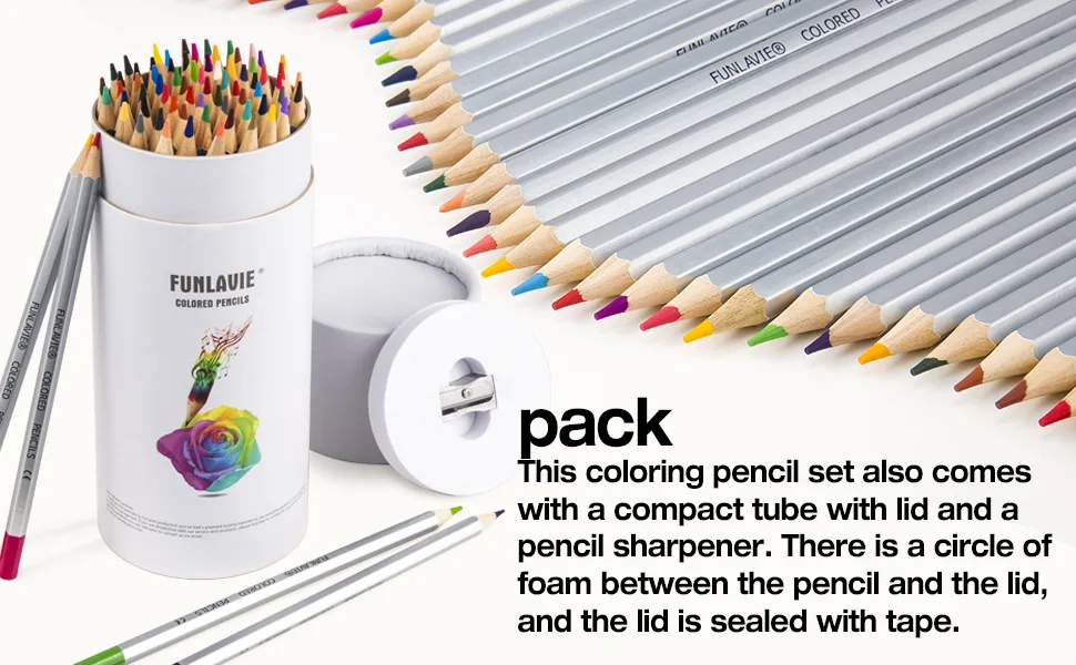 FUNLAVIE Colored Pencils 48 Coloring Pencils Premium Art Drawing Pencil for Adults Coloring Book - product information 2