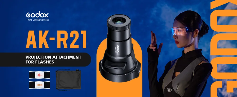 Godox AK-R21 Speedlite Projector Flash Split Focalize Conical Snoot Optical Condenser for Godox V1 AD100PRO H200R AD200 - AK-R21