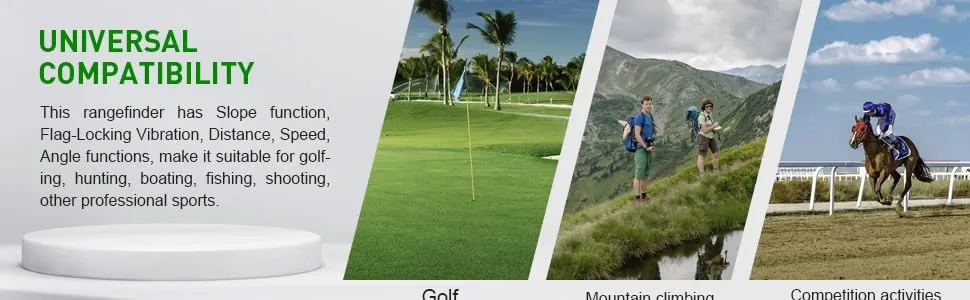 Range Finder Golfing Laser Rangefinder for Golf & Hunting with Slope Switch, High-Precision Flag Pole Locking Vibration Slope Mode Continuous Scan White - portable rangefinder