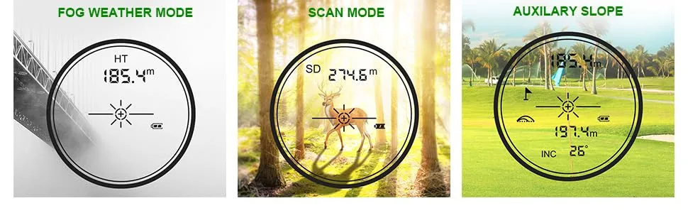 Range Finder Golfing Laser Rangefinder for Golf & Hunting with Slope Switch, High-Precision Flag Pole Locking Vibration Slope Mode Continuous Scan White - rangefinder golf