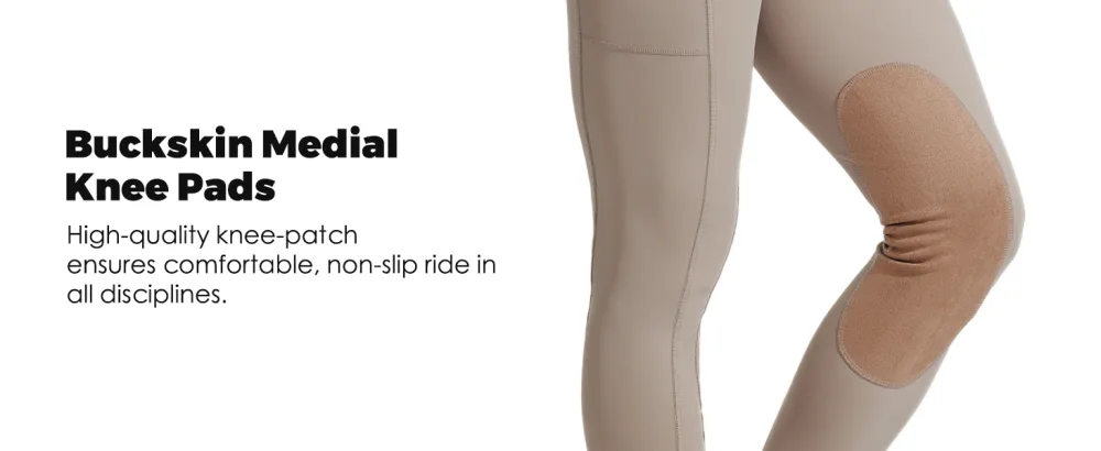 Willit Women's Riding Tights Knee-Patch Breeches Equestrian Horse Riding Pants Schooling Tights Zipper Pockets Black Small - product information 11