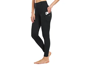 Willit Women's Riding Tights Knee-Patch Breeches Equestrian Horse Riding Pants Schooling Tights Zipper Pockets Black Small - product information 17