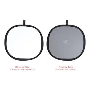 Andoer 12x12 inch Foldable Grey/White Balance 18% Grey Reference Reflector Grey Card with Carrying Bag - Gray White Balance