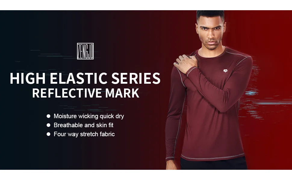 Zengjo Mens Base Layer Shirt Long Sleeve Athletic Running T Shirts Lightweight Undershirt X-Small Black - product information 1