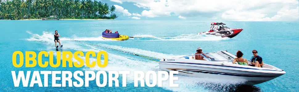 Obcursco 75ft Ski Rope, 5-Section Watersports Ropes with EVA Handle for Wakeboard, Water Ski and Kneeboard Multi Color - Obcursco