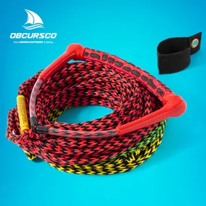 Obcursco 75ft Ski Rope, 5-Section Watersports Ropes with EVA Handle for Wakeboard, Water Ski and Kneeboard Multi Color - Obcursco