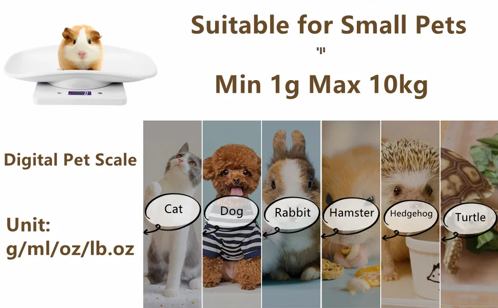 10kg/1g Digital Pet Scale,with 3 Weighing Modes Pet Scale to Measure Dog Multi-Function Baby Scale for Weighing Small Pet - Digital Pet Scale